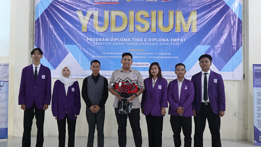 Pelaksanaan Yudisium 2026 Politeknik Piksi Input Serang di aula kampus program studi rekayasa keamanan siber